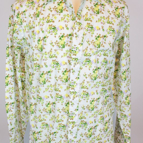 Sacks Fifth Ave. Long-Sleeve Floral Print Button Down Shirt L Large NWT - Picture 1 of 7
